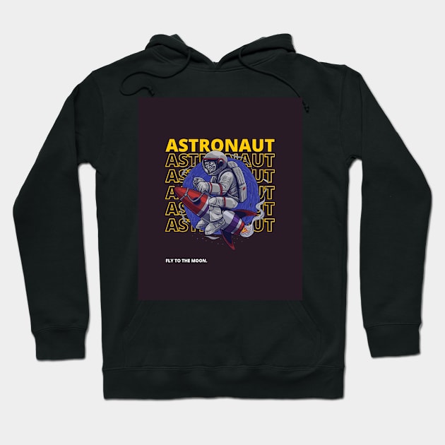 Retro Space Astronaut Hoodie by YT-Penguin